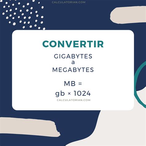 Convertir Gigabytes a Megabytes (GB → MB).